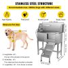 VEVOR Pet Grooming Tub, Stainless Steel Dog Wash Station Pet Washing Station 34" Dog Washing Station Water-Resistant Grooming Tub for Dogs with Remova