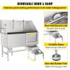VEVOR Professional Dog Grooming Tub 62 inch Stainless Steel Pet Bathing Tub Large Dog Wash Tub with Faucet Walk-in Ramp and Accessories Dog Washing St