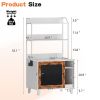 Graffiti the litter box Enclosure with 2 Storage Shelves and 1 Doors, Hidden Cat Litter Box Enclosure Furniture with Shelf, Indoor Cat House Furniture