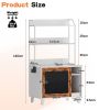 Graffiti the litter box Enclosure with 2 Storage Shelves and 1 Doors, Hidden Cat Litter Box Enclosure Furniture with Shelf, Indoor Cat House Furniture