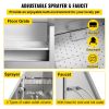 VEVOR Professional Dog Grooming Tub 62 inch Stainless Steel Pet Bathing Tub Large Dog Wash Tub with Faucet Walk-in Ramp and Accessories Dog Washing St