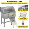 VEVOR Pet Grooming Tub, Stainless Steel Dog Wash Station Pet Washing Station 34" Dog Washing Station Water-Resistant Grooming Tub for Dogs with Remova