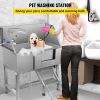 VEVOR Pet Grooming Tub, Stainless Steel Dog Wash Station Pet Washing Station 34" Dog Washing Station Water-Resistant Grooming Tub for Dogs with Remova