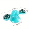 New Windmill Cat Toys Cute Rotating Interactive Cat Toy - Indoor Windmill Cat Toy With Suction Cup Catnip & Jagged Teeth Middle Ball, Smart Kitten Rot